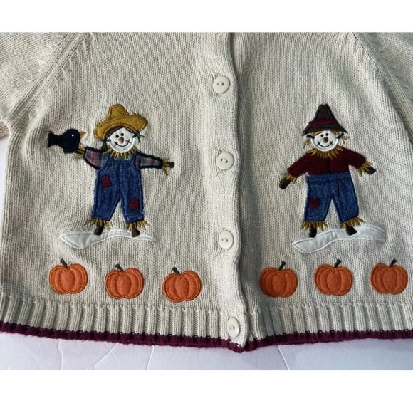 Y2K 2nd Step Fall Tan Scarecrow Pumpkin
Cardigan button Sweater 12M - Picture 5 of 10